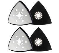 Set di 4 dischi abrasivi triangolari da 93 mm, accessori multitool per legno, metallo e plastica rigida, per lavori di precisione, rimozione della ruggine e lavori di pulizia