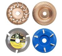 Set di 4 dischi per intaglio del legno, accessori per smerigliatrice angolare, mola per smerigliatrice angolare, ruota da taglio per tronchi di legno, per intagliare e lucidare