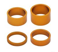 Set di 4 distanziali per forcella anteriore in alluminio per mountain bike, diametro da 28 a 6 mm, 5 mm, 10 mm, 15 mm, 20 mm (dorato)