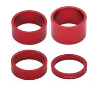Set di 4 distanziatori per forcella anteriore in alluminio per mountain bike, diametro da 28 a 6 mm, 5 mm, 10 mm, 15 mm, 20 mm, colore rosso