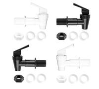 Set di 4 distributori di bevande in plastica, rubinetto per rubinetto standard da 3/4 pollici, resistente ai raggi UV, rubinetto per serbatoio dell'acqua piovana, rubinetto per rubinetto (nero/bianco)