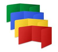 Set di 4 divisori per la privacy, divisori da scrivania per studenti, formato A3, design contemporaneo, 114,3 x 34,3 cm, colorati e
