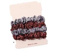Set di 4 elastici per capelli in raso, per donne e ragazze, accessori per capelli, materiale di alta qualità, design antiscivolo, senza dolore, senza danni (J)