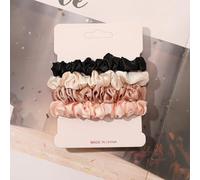 Set di 4 elastici per capelli in raso, per donne e ragazze, accessori per capelli, materiale di alta qualità, design antiscivolo, senza dolore, senza danni (S)