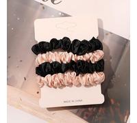 Set di 4 elastici per capelli in raso, per donne e ragazze, accessori per capelli, materiale di alta qualità, design antiscivolo, senza dolore, senza danni (V)