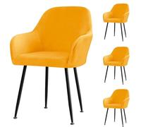Set di 4 eleganti coprisedia in velluto elasticizzato con braccioli, per sala da pranzo, ufficio, cucina, soggiorno, hotel e banchetti, vestibilità perfetta e facile da pulire