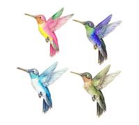 Set di 4 eleganti spille a forma di colibrì, leggere, per giacche, borse, cappelli, decorazioni decorative colorate