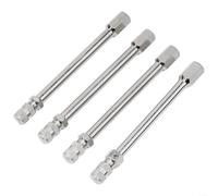 Set di 4 estensioni per valvole pneumatici auto, camion, 100 mm, stelo in metallo per un migliore accesso al gonfiaggio dei pneumatici
