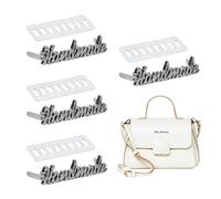 Set di 4 etichette per lettere in metallo, 35 x 12 mm, etichette da cucito fai da te, per personalizzare e decorare borse, borse, borse, bagagli, accessori (argento)