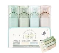 Set di 4 evidenziatori glitterati a base d'acqua, pastello e scintillanti, con punta a scalpello, inchiostro a prova di sbavature, per diari, appunti, fai da te e progetti scolastici