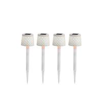 Set Di 4 Faretti Da Giardino LED Con Picchetto In Terra Bianco Solar H: 39 Cm