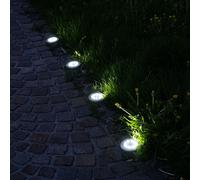 Set Di 4 Faretti LED Solari Da Giardino Con Picchetto