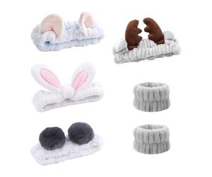 Set di 4 Fasce per Capelli da Donna - Nastri Elastici Morbidi e Assorbenti per Lavare il Viso, Trucco, Cura del Viso e Fare il Bagno