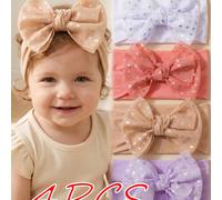 Set di 4 fasce per capelli da neonata con fiocco, colori dopamina estivi, morbide e delicate sulla pelle, accessori per capelli da principessa carini, adatte per uso quotidiano in tutte le stagioni Ta