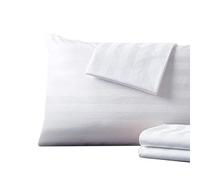 Set di 4 federe copricuscino queen size, 100% cotone egiziano, tessuto in rasatello a 400 fili, con cerniera nascosta, traspiranti, non rumorose, facili da pulire, set da 4 (strisce bianche)