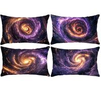 Set di 4 Federe Cuscini 30 x 50 cm Rettangolare Federe Cuscino Universo dei sogni Copricuscini Lino Cuscino Divano Cuscini da Esterno, per Sofá, Balcone, Matrimonio, Patio, Autunno Decorazione q-609