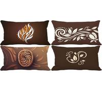 Set di 4 Federe Cuscini 50x70 Ocra Cuscini da Esterno Morbido Rettangolare Federa Cuscino Europa settentrionale Disegno a Fantasia Cushion Covers Decorativi Divano Soggiorno Esterno Giardino L29-3j