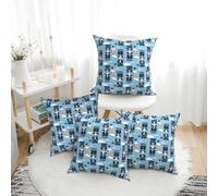 Set di 4 federe decorative quadrate per cuscini da 50 x 50 cm, motivo: aeroplani e cartelli dell'aviazione, per divano, letto, soggiorno, decorazione della casa, morbida federa per cuscino per divano