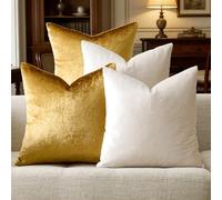 Set di 4 federe per cuscini 50 x 50 cm, in velluto, decorative, lussuose, quadrate, morbide, per soggiorno