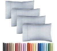 Set di 4 federe per cuscini CGK Unlimited Queen Size - Tessuto in microfibra morbida di qualit premium - Strisce blu 2 20x40 20x36 e 20x48