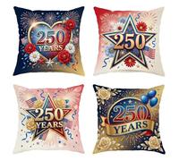 Set di 4 federe per cuscini con stelle, per celebrare le feste, con cuore e fiori, in morbido velluto rosso, lavabili, quadrate, per casa, camera da letto, soggiorno, divano, decorazione 45,7 x 45,7