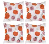 Set di 4 federe per cuscino autunnale, 45 x 45 cm, per l'autunno, per il giorno del Ringraziamento, per l'autunno, per il divano della casa