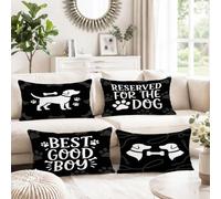Set di 4 federe per cuscino con citazione tipografica per amanti dei cani | Federa per cuscino per amanti dei cani, decorazione moderna, decorazione adatta agli animali, accessorio accogliente per il