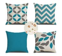 Set di 4 federe quadrate per esterni, 40 x 40 cm, impermeabili, verdi, decorative, per divano, sedia, letto, giardino, biancheria da letto, patio, divano e camera da letto