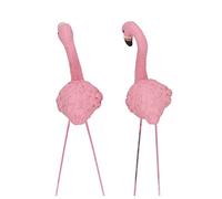 Set di 4 Fenicotteri Rosa da Giardino, Statue Decorative per Prato con Dettagli Raffinati, Sculture per Esterni