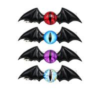 Set di 4 fermagli per capelli a forma di pipistrello contro il malocchio, stile punk gotico, colorato, stile A