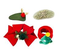 Set di 4 fermagli per capelli natalizi per bambini con braccialetto schiaffo da polso con corna di fiocco di neve e coccodrillo, forcine per capelli, regali decorativi per feste di Natale