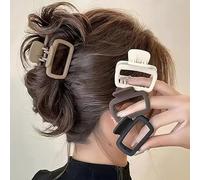 Set di 4 fermagli per capelli quadrati, versatili ed eleganti, a forma di squalo, per coda di cavallo e acconciatura per lo styling e il trucco di tutti i giorni, colori misti