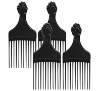 Set di 4 fermagli per capelli ricci, in plastica, design ergonomico, unisex, facili da trasportare, leggeri e impermeabili, per trecce e acconciature afro ricci (nero)