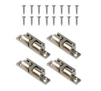 Set di 4 fermaporta in lega di zinco, color argento | Per una robusta lega di zinco, durevole, resistente alla corrosione, finitura argentata, per l'uso quotidiano