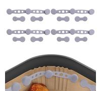 Set di 4 fibbie magnetiche in silicone per friggitrice ad aria, per carta pergamena, accessori da cucina con clip lunghe e corte (grigio)