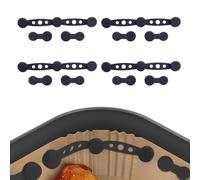 Set di 4 fibbie magnetiche in silicone per friggitrice ad aria, per carta pergamena, accessori da cucina con clip lunghe e corte (nero)