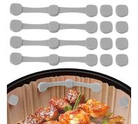 Set di 4 fibbie magnetiche in silicone per friggitrici, accessori per friggitrice, chiusura magnetica, silicone, carta pergamena, resistente al calore, calamita di sicurezza, grigio (quadrato)
