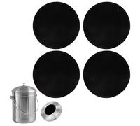 Set di 4 filtri a carbone attivo tondi per bidone compost, diametro 17 cm, spessore 6 mm, filtro antiodore per pattumiera da cucina, smaltimento degli odori di rifiuti organici