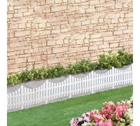 Set Di 4 Flessibile Bianco Picket Recinto Giardino Bordo Bordatura - Cover 2.4m