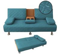 Set di 4 fodere per divano letto, impermeabili, trapuntate, protezione futon a 3 posti, con 2 braccioli rimovibili e portabicchieri, colore foglia di tè, 2 set per una decorazione elegante della casa