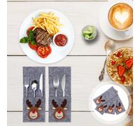 Set di 4 forchette quadrate decorative natalizie per la tavola, copriposate