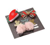 Set di 4 forcine per capelli per feste natalizie, accessori per capelli per la famiglia e i bambini