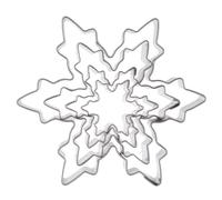 Set di 4 formine per biscotti a forma di fiocco di neve in acciaio.