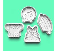 Set di 4 formine per biscotti a forma di mostro di lupo mannaro di Halloween, stampini per biscotti per pasta di zucchero, per bambini, fai da te