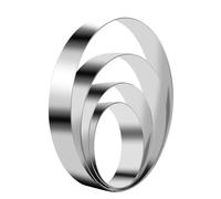 Set di 4 formine rotonde per biscotti, in acciaio inox, per cottura a cerchio, per biscotti, forme geometriche, stampi in metallo per pasticceria, biscotti (3/4/5/6 pollici)