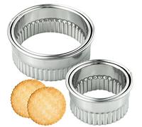 Set di 4 formine rotonde per biscotti in acciaio inox per pasticceria per bambini, tagliapasta per pasta, pasticceria, ciambella, fondente, frutta, verdura, decorazione fai da te