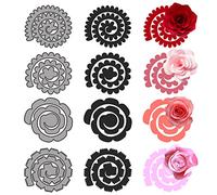 Set di 4 fustelle, fustelle a forma di fiore, fustelle a petalo, set di fustelle 3D, fustelle a forma di foglia di fiore per scrapbooking, album fotografici, cartoncino, decorazioni in rilievo
