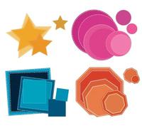 Set di 4 fustelle sottili ZAG Stella, Cerchi, Quadrati e Esagoni