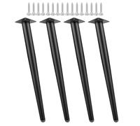 Set di 4 gambe da scrivania regolabili in metallo, altezza 20-99 cm, affusolate, piedini di ricambio per divano, ottomana, armadietto, colore nero, 20 cm