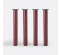 Set di 4 gambe da tavolo da comporre, dipinte, Alzar Rosso 6 persone